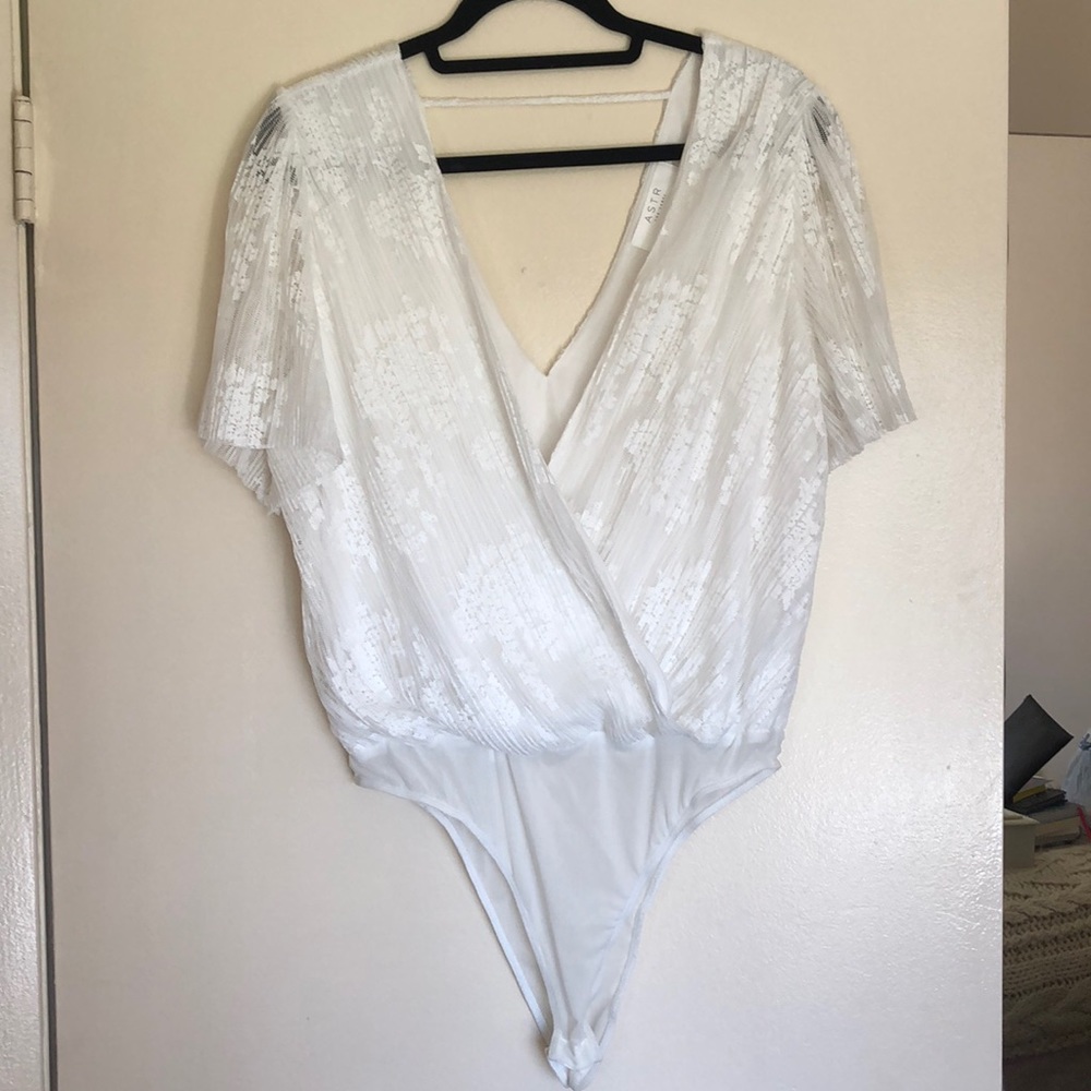 White lace bodysuit